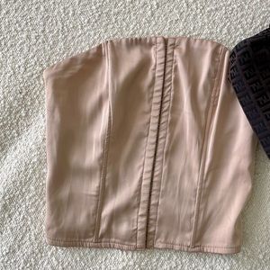 Revolve Corset top - strapless, zip back closure, never worn, size xs